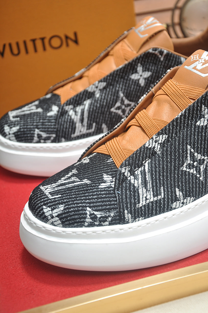 Louis Vuitton Slip-On Sneakers - Charcoal Denim Monogram