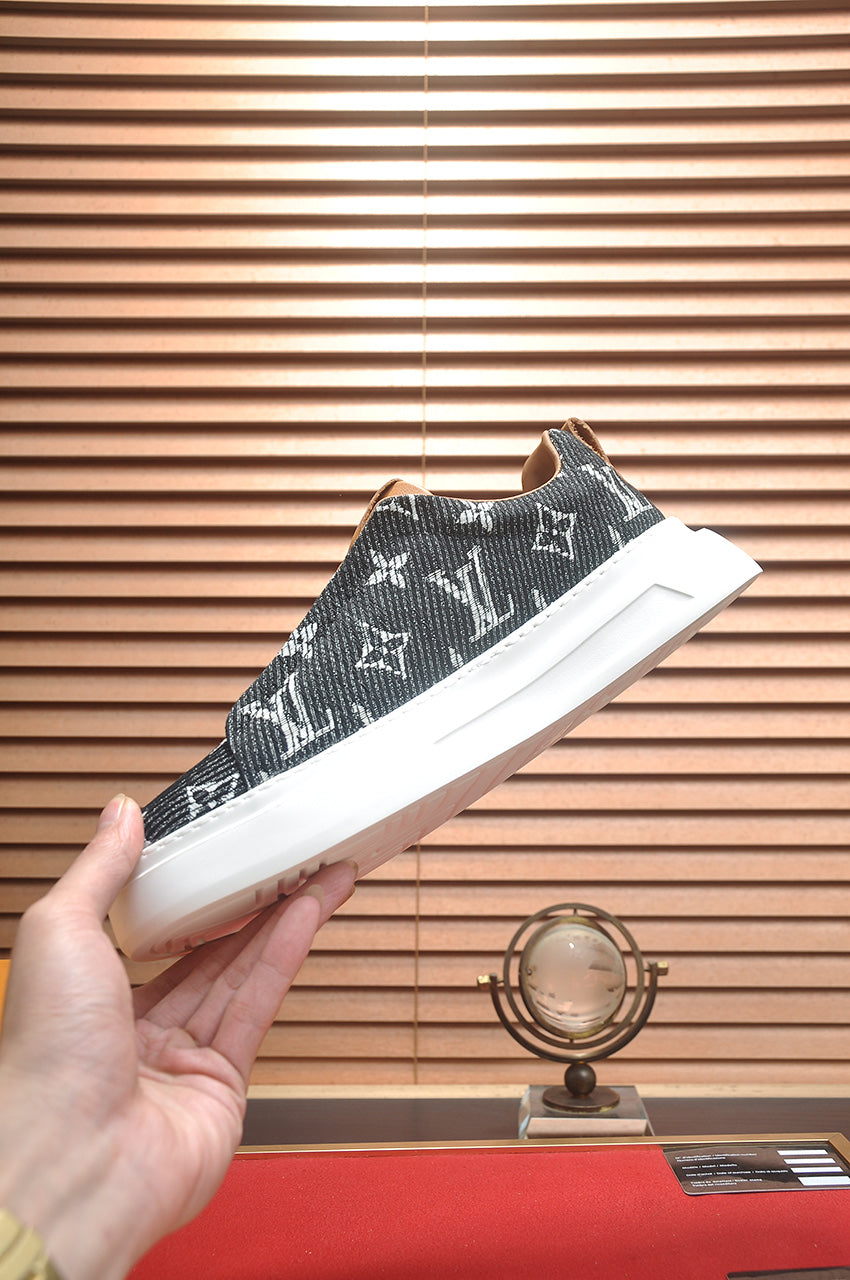 Louis Vuitton Slip-On Sneakers - Charcoal Denim Monogram