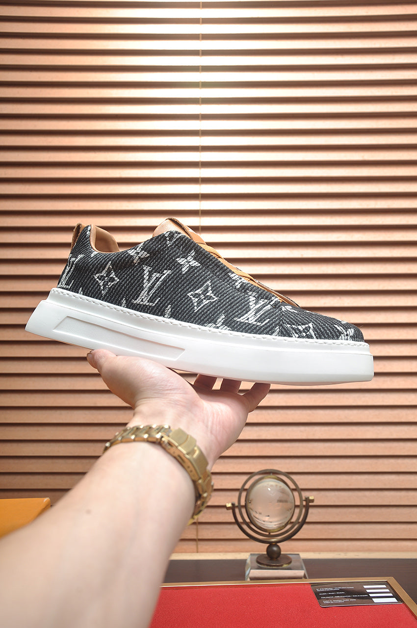 Louis Vuitton Slip-On Sneakers - Charcoal Denim Monogram