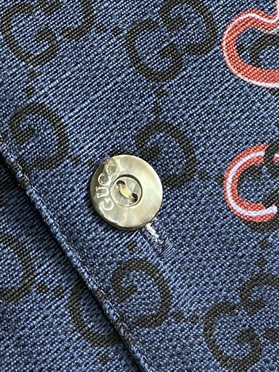 Gucci 2026 SS Chinese New Year GG Supreme Snake Print Shirt & Shorts Set — Navy