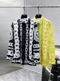 Versace Chain Print Medusa Logo Shirt - Black & White