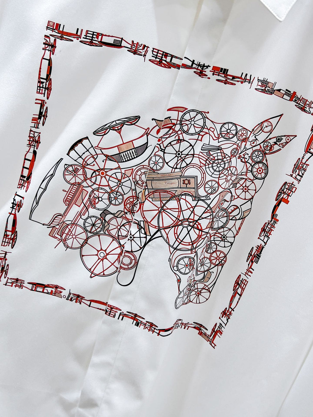 Hermès Carriage Print Shirt - White & Black