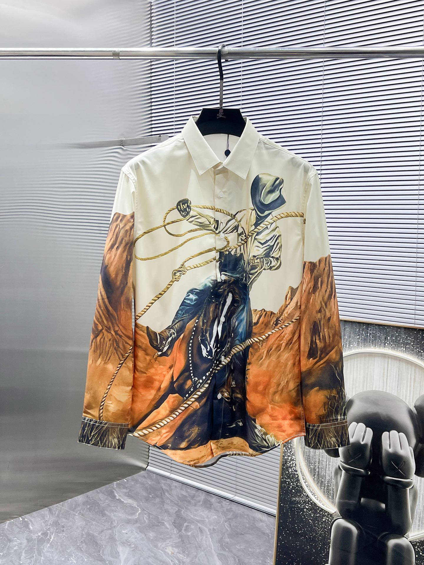 Hermès Cowboy Lasso Print Shirt - Cream & Brown