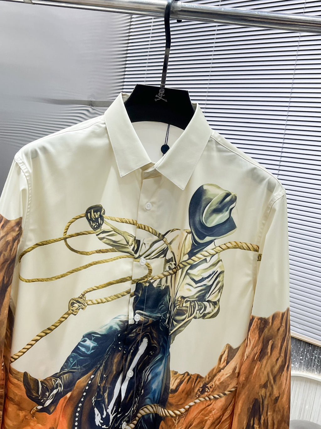 Hermès Cowboy Lasso Print Shirt - Cream & Brown