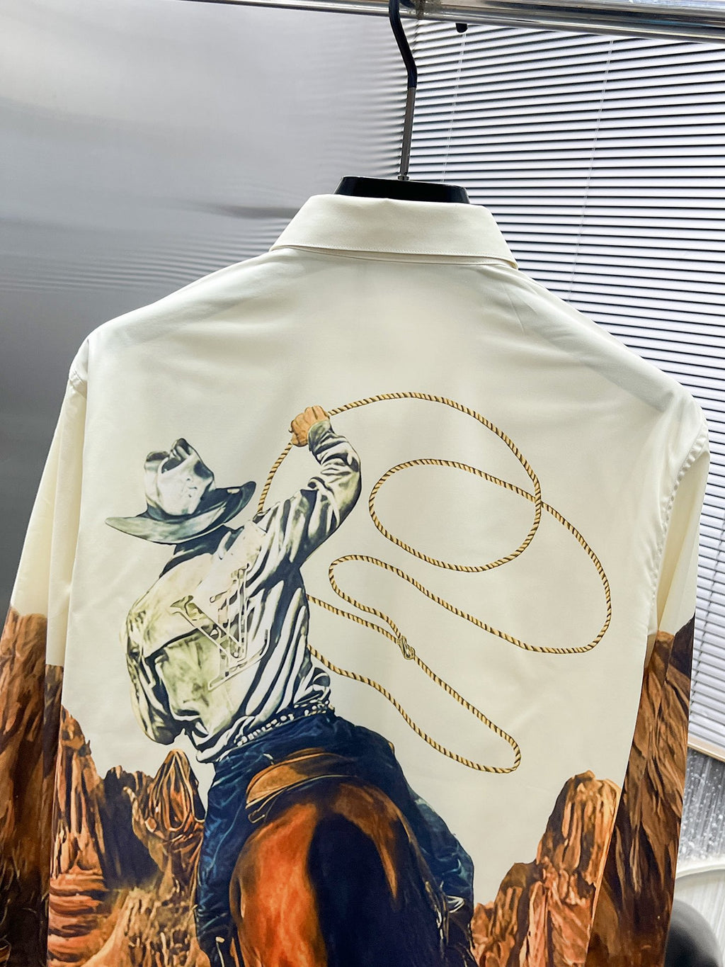 Hermès Cowboy Lasso Print Shirt - Cream & Brown