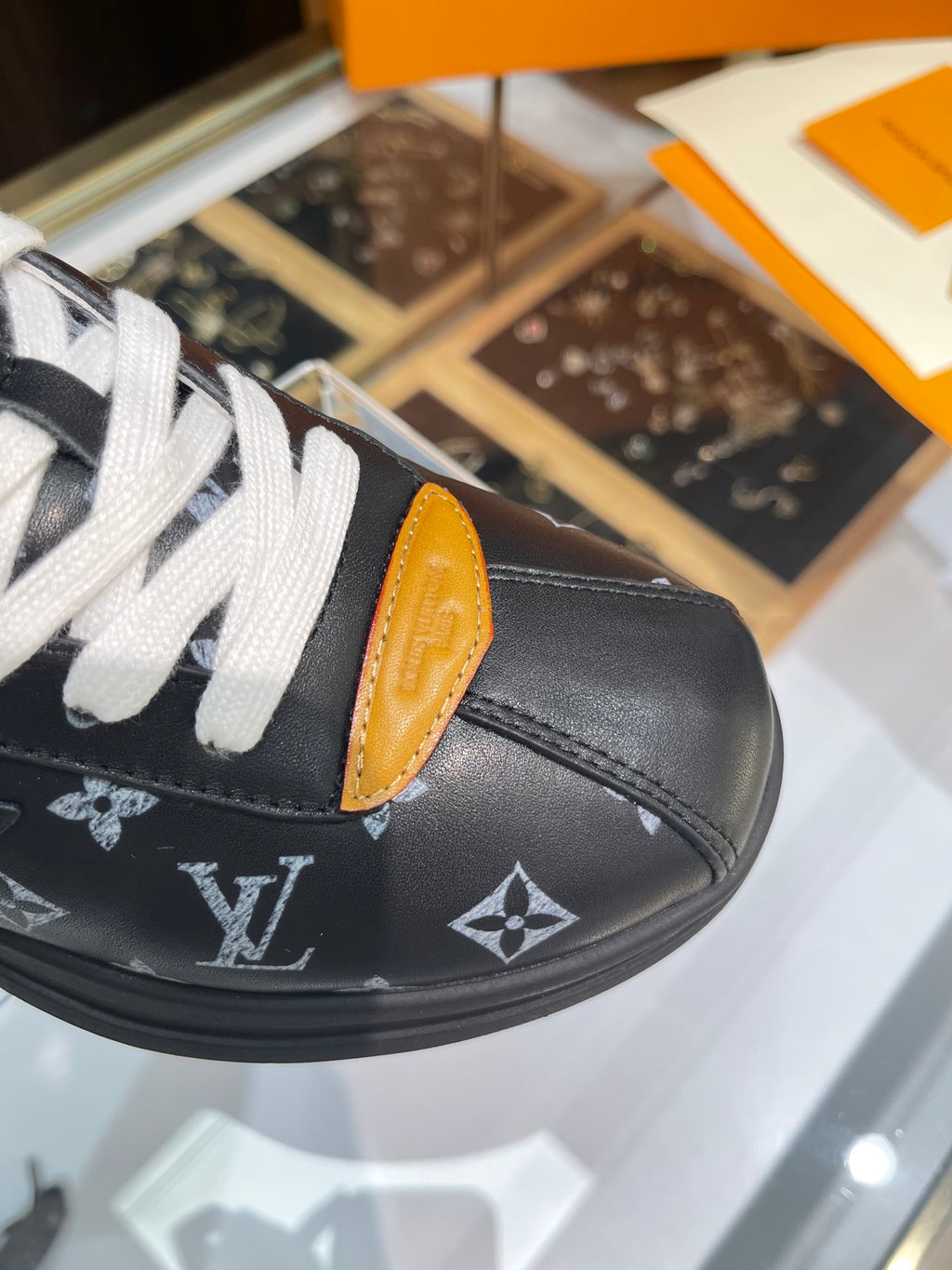 Louis Vuitton Sneakers - Black/Grey Monogram with Gold Accent