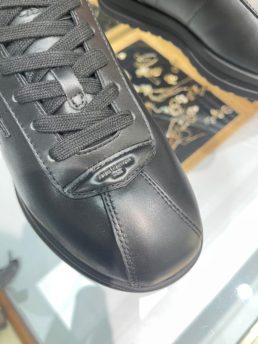 Louis Vuitton Sneakers - All-Black with Embossed LV Logo