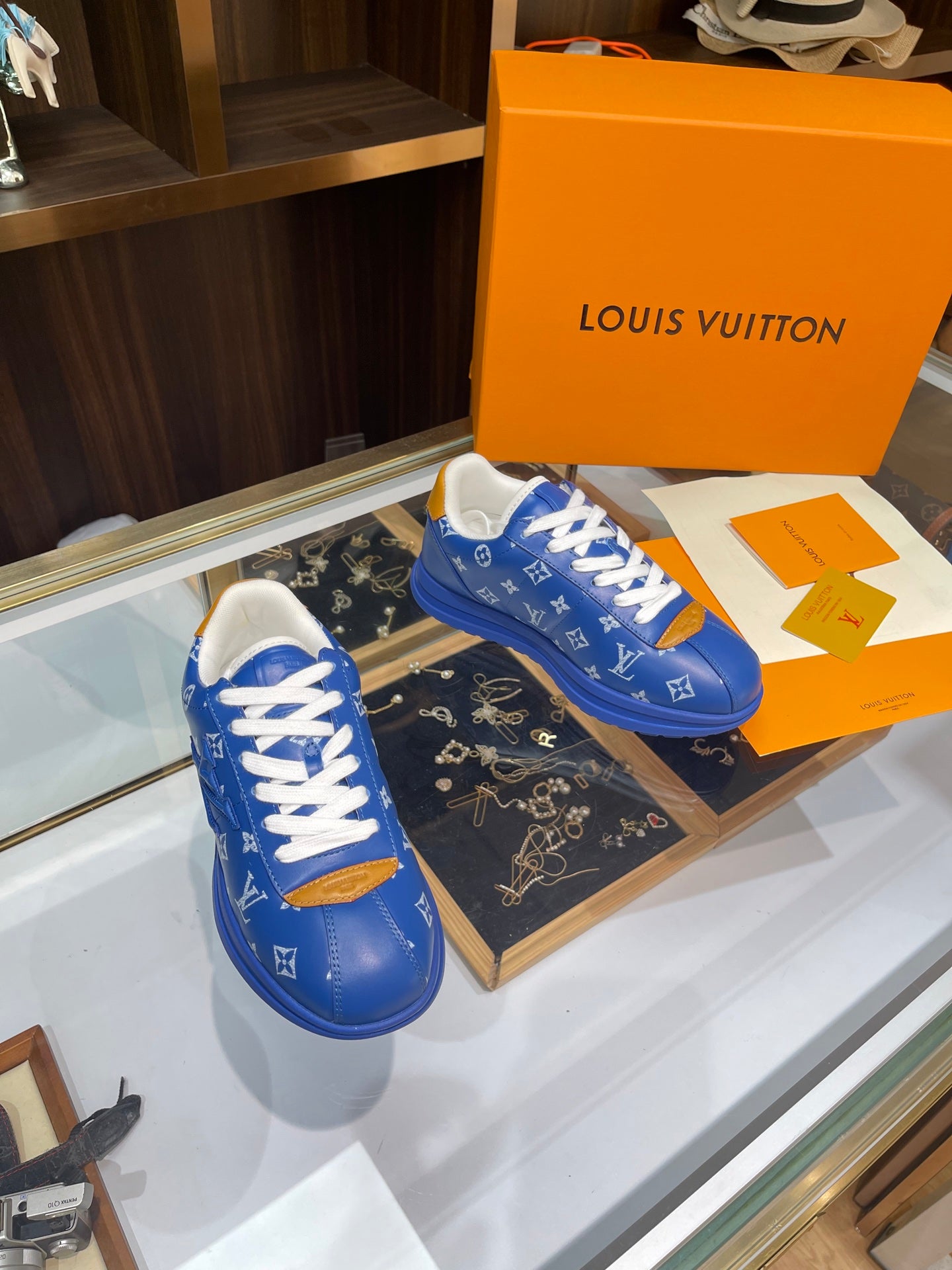 Louis Vuitton Sneakers - Royal Blue with White LV Monogram