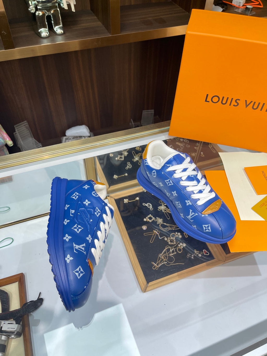 Louis Vuitton Sneakers - Royal Blue with White LV Monogram