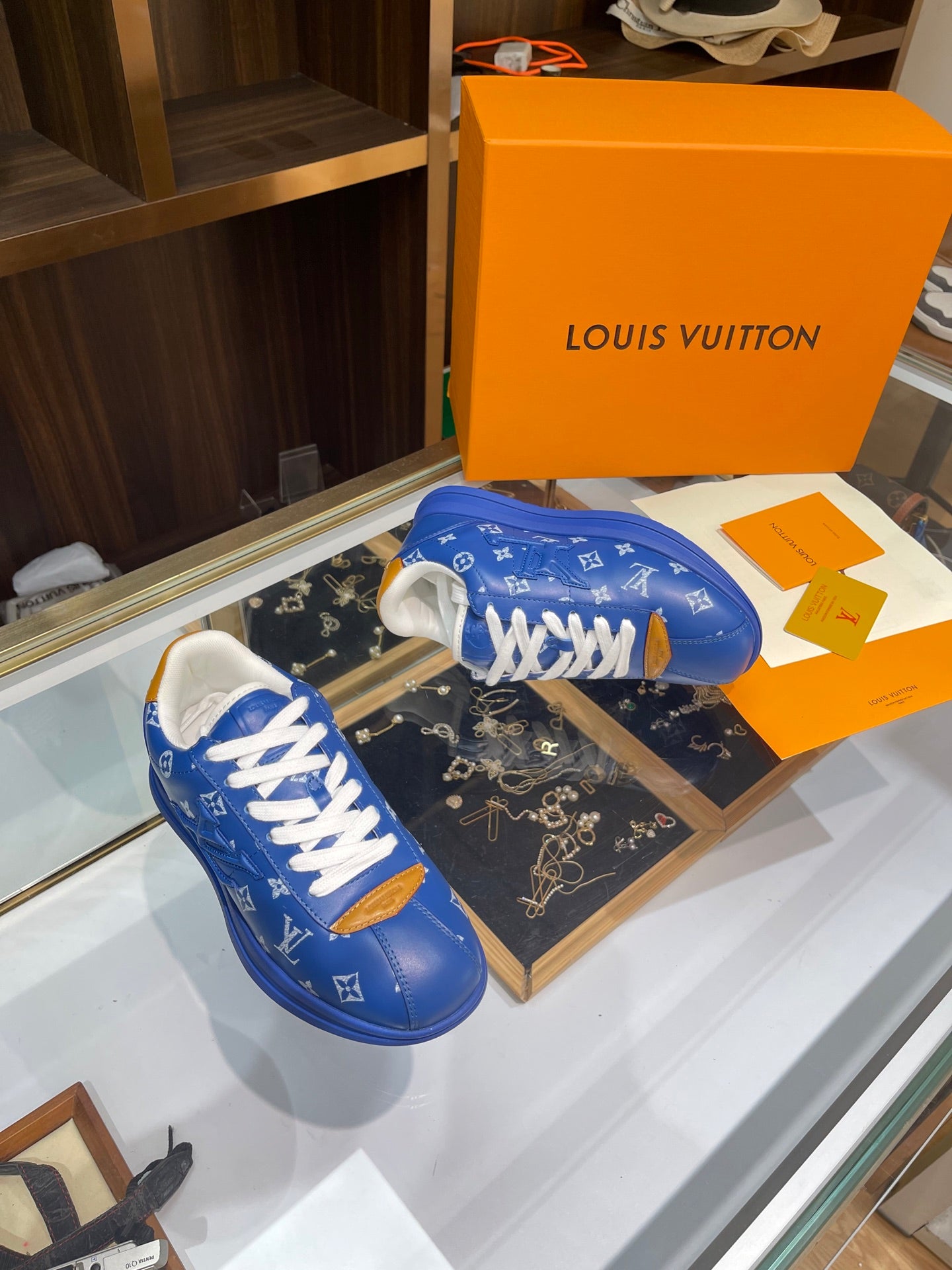 Louis Vuitton Sneakers - Royal Blue with White LV Monogram