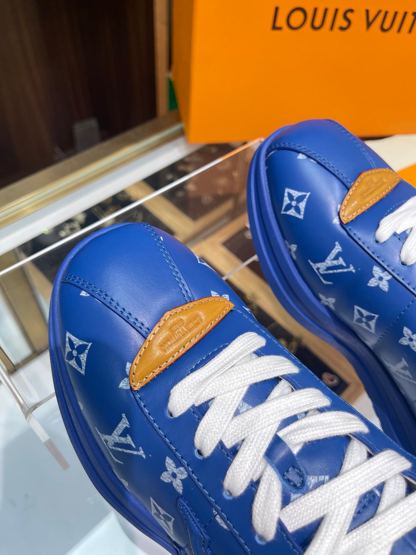Louis Vuitton Sneakers - Royal Blue with White LV Monogram