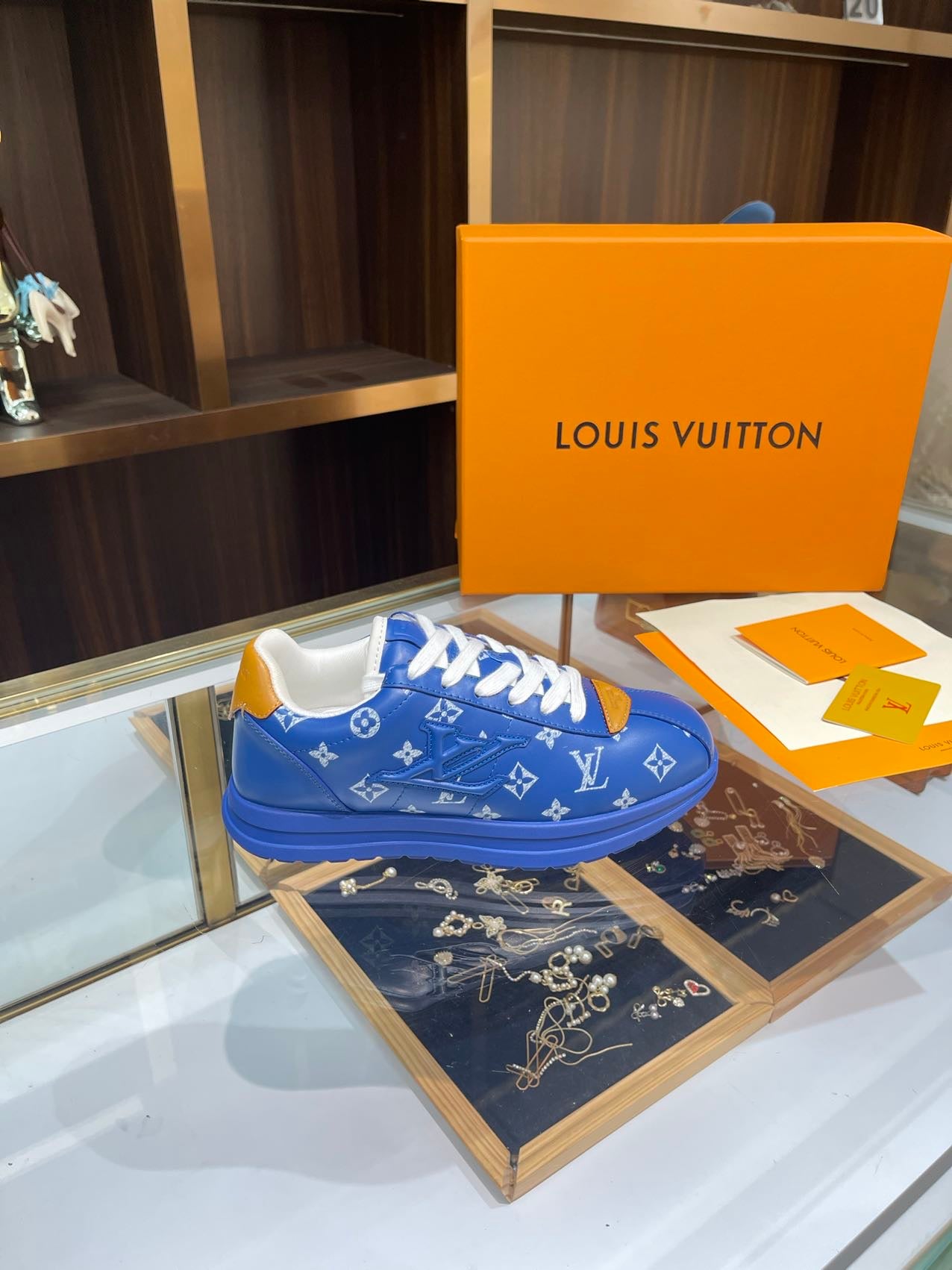 Louis Vuitton Sneakers - Royal Blue with White LV Monogram