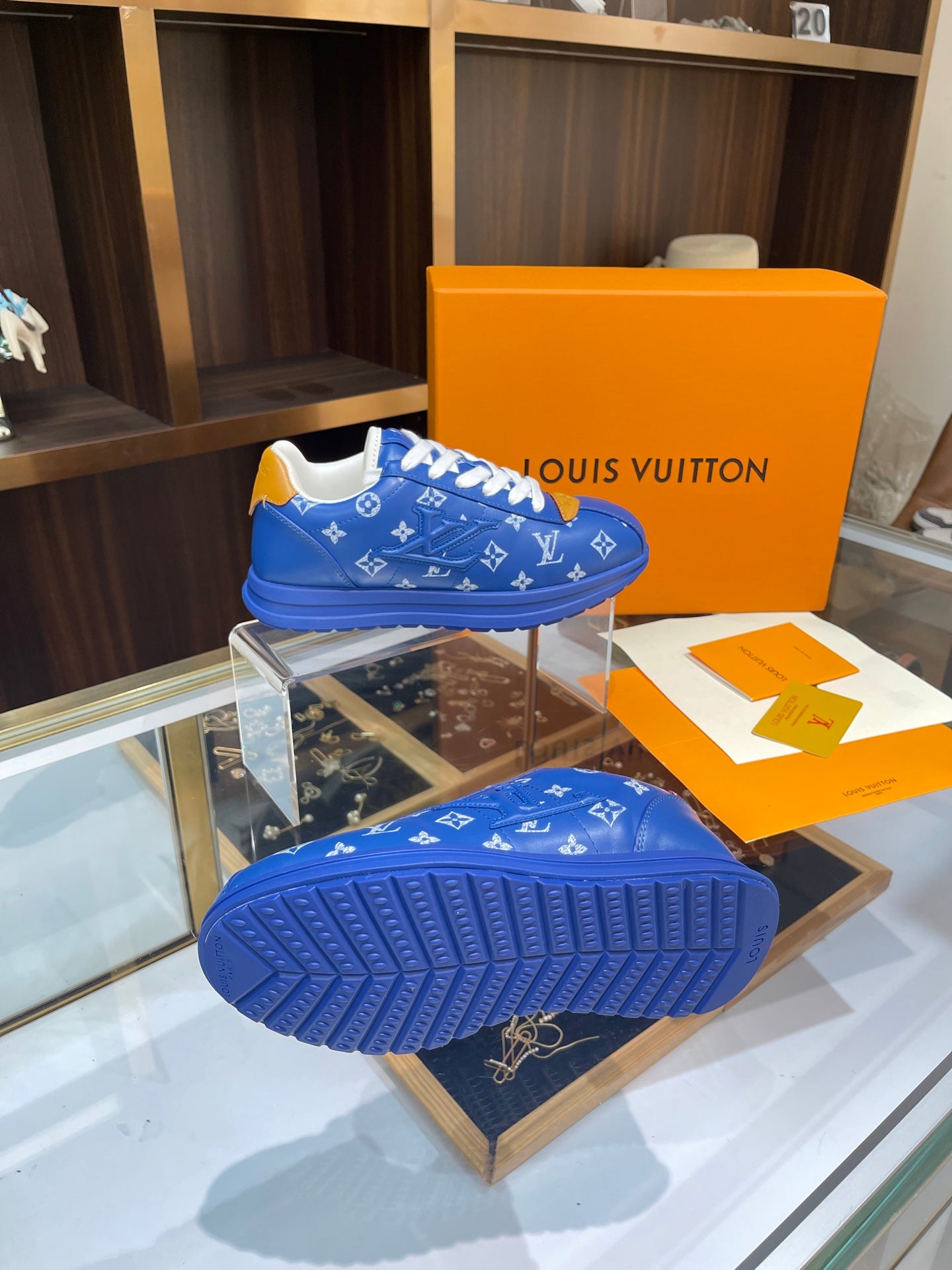 Louis Vuitton Sneakers - Royal Blue with White LV Monogram