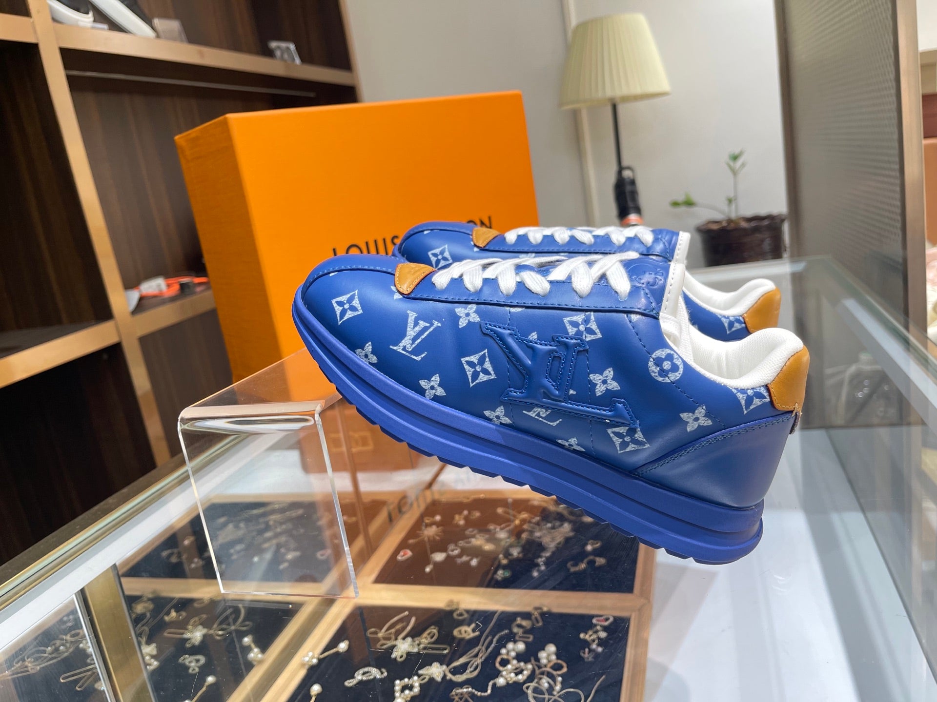 Louis Vuitton Sneakers - Royal Blue with White LV Monogram