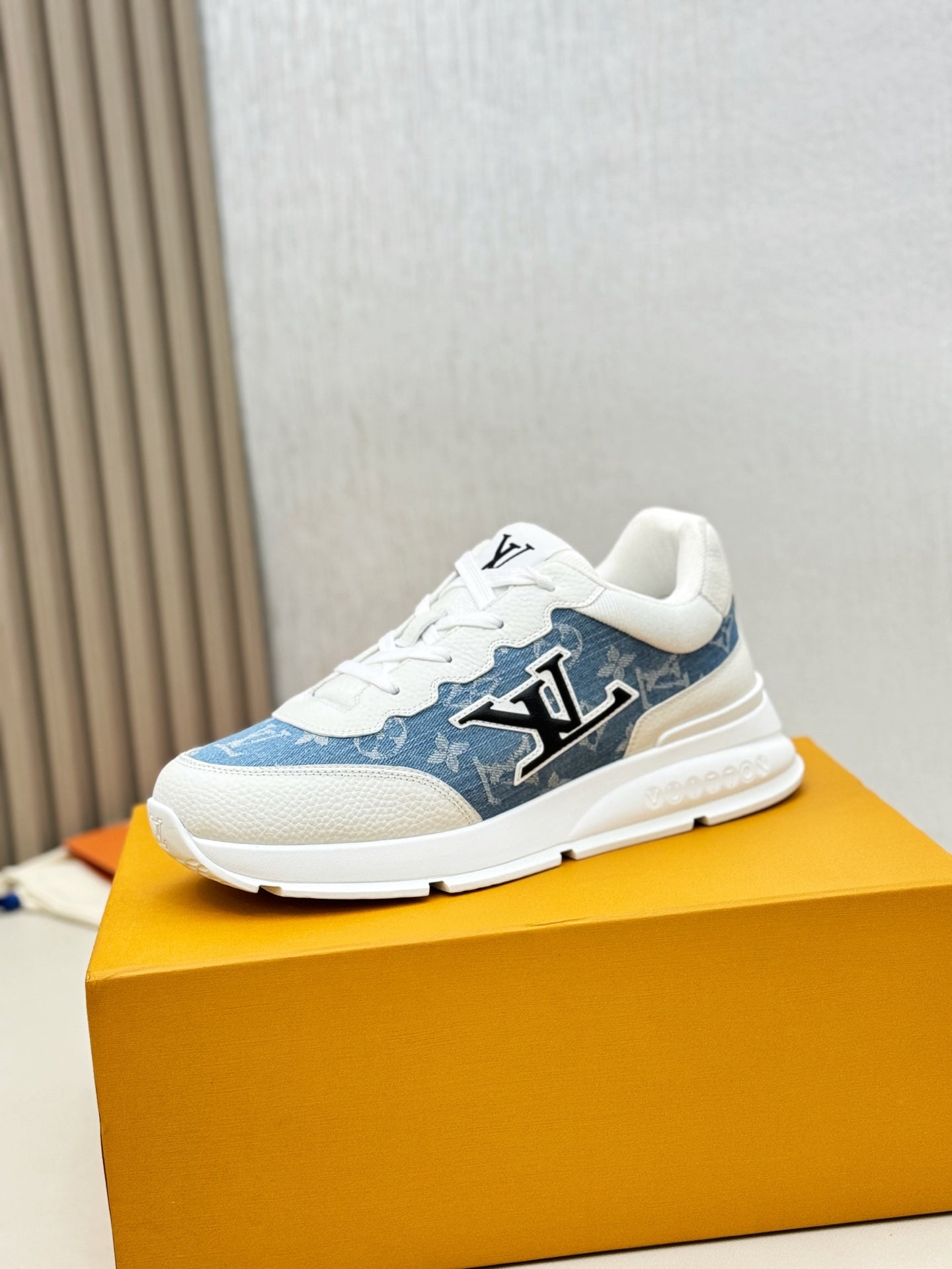 Louis Vuitton Sneakers - White with Blue Denim LV Monogram