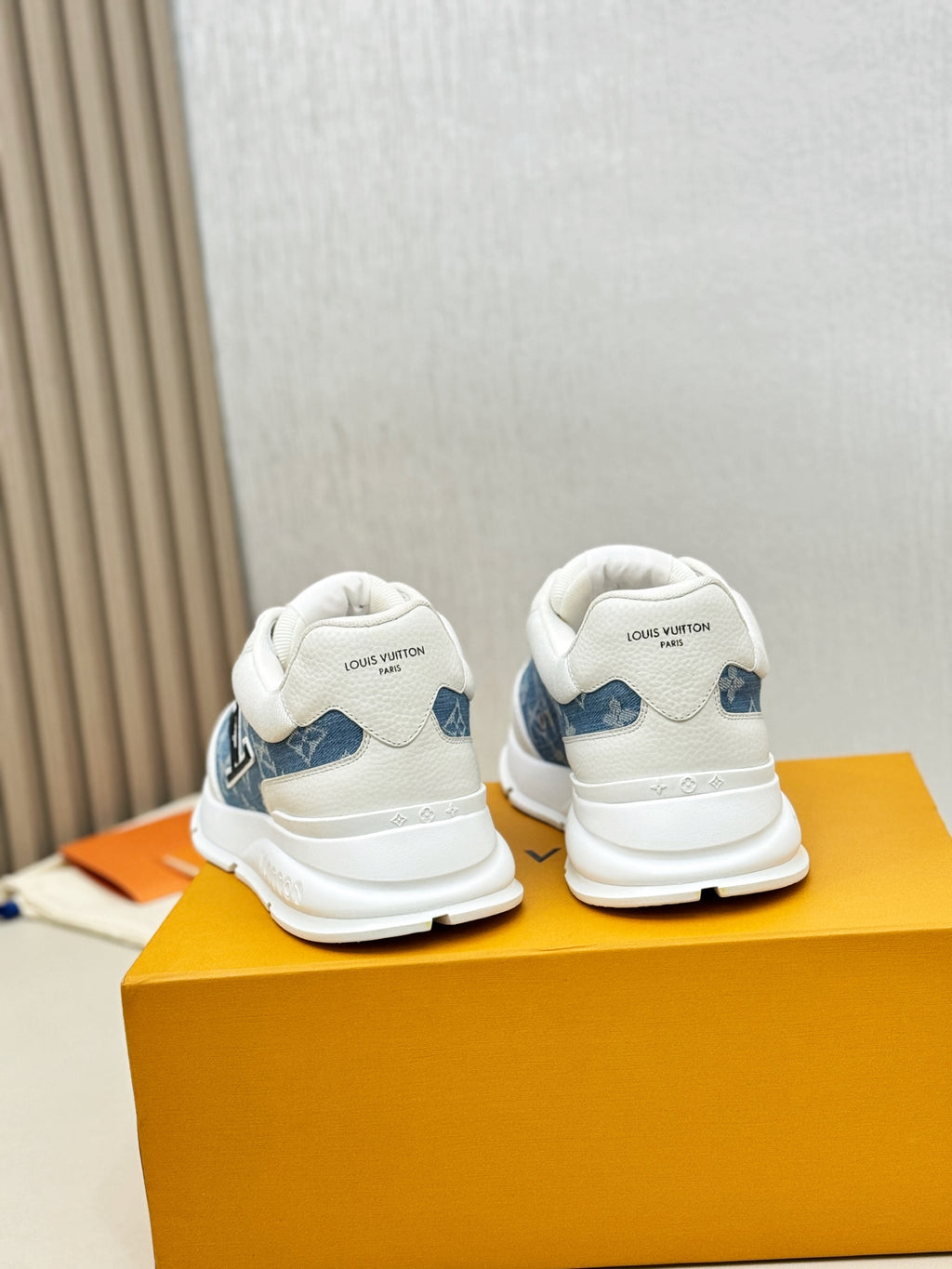 Louis Vuitton Sneakers - White with Blue Denim LV Monogram