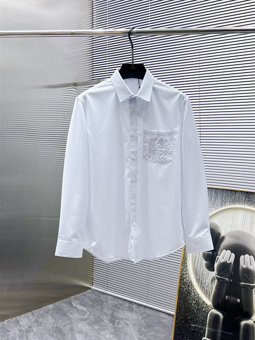 Loewe Embroidered Anagram Logo Shirt - White & Black
