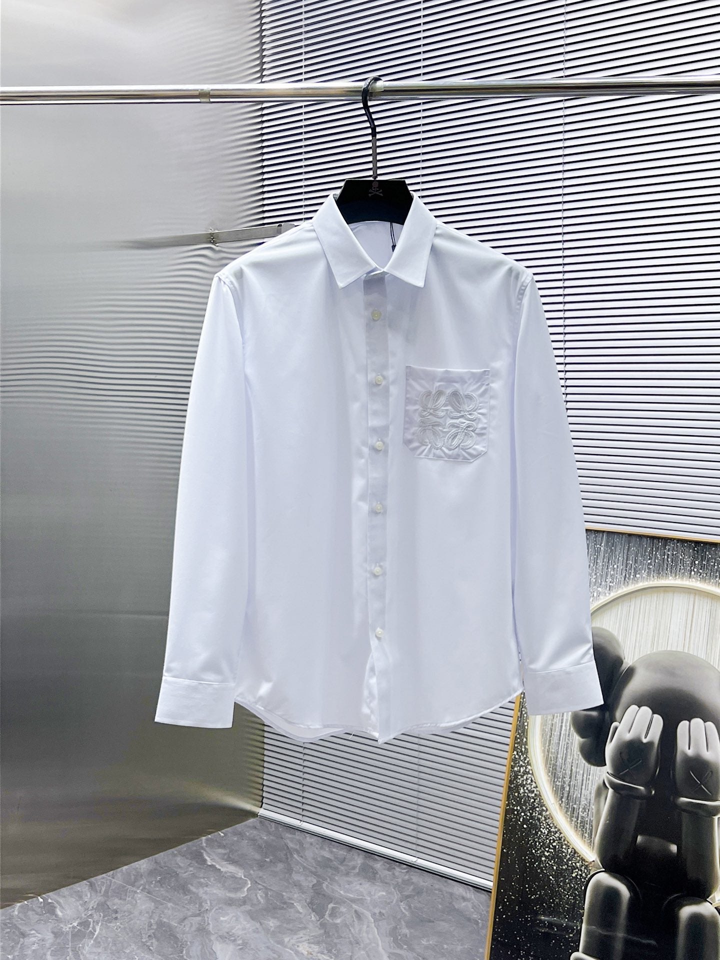 Loewe Embroidered Anagram Logo Shirt - White & Black