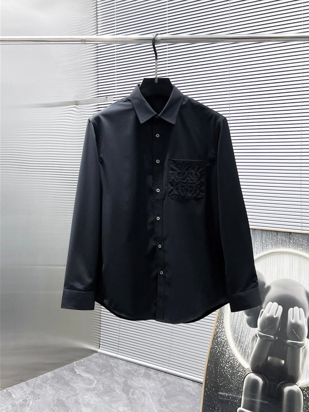 Loewe Embroidered Anagram Logo Shirt - White & Black