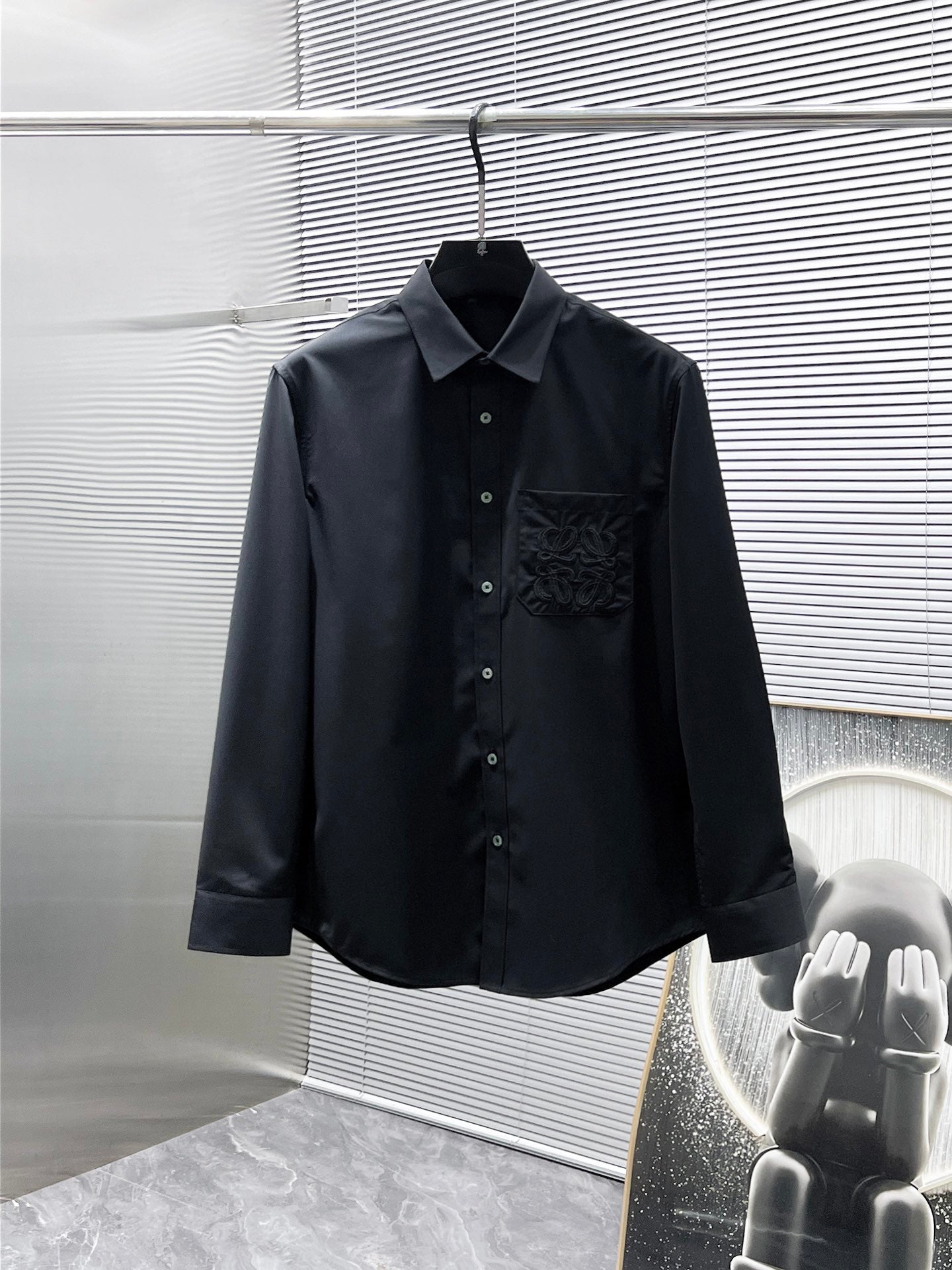 Loewe Embroidered Anagram Logo Shirt - White & Black