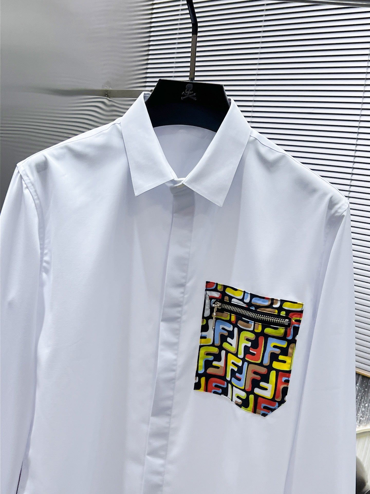 Fendi FF Logo Pocket Shirt - White & Black