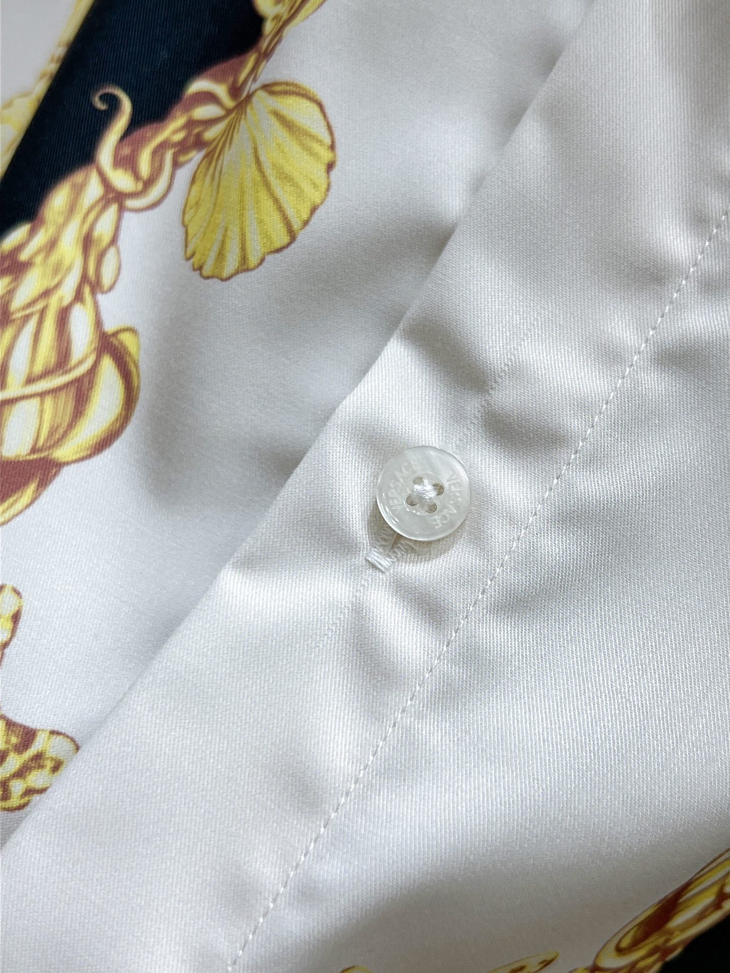 Versace Baroque Mermaid Seahorse Print Shirt - White & Black