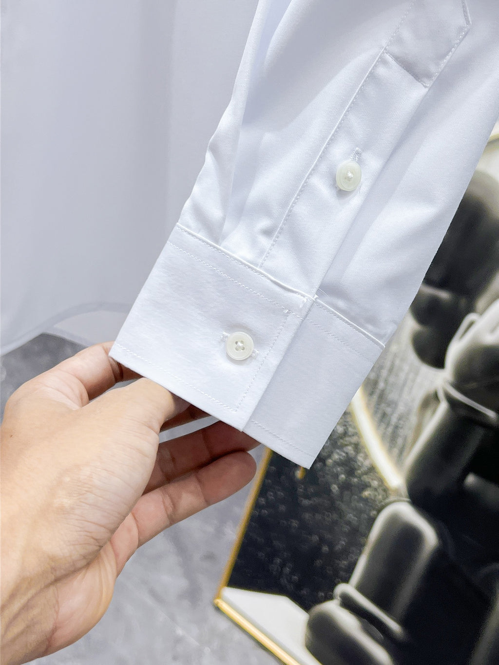 Gucci Anchor Embroidered Pocket Shirt - Black & White