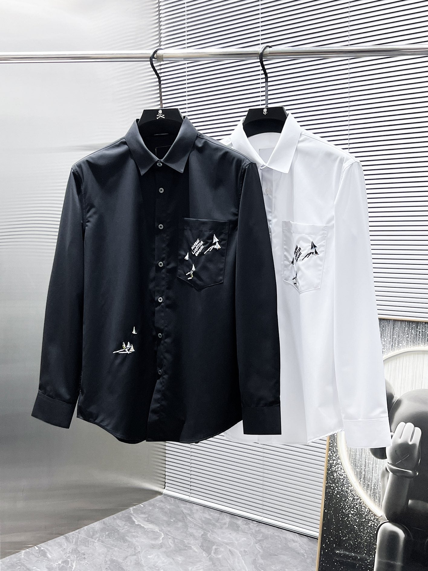 Louis Vuitton Airplane Embroidered Shirt - White & Black