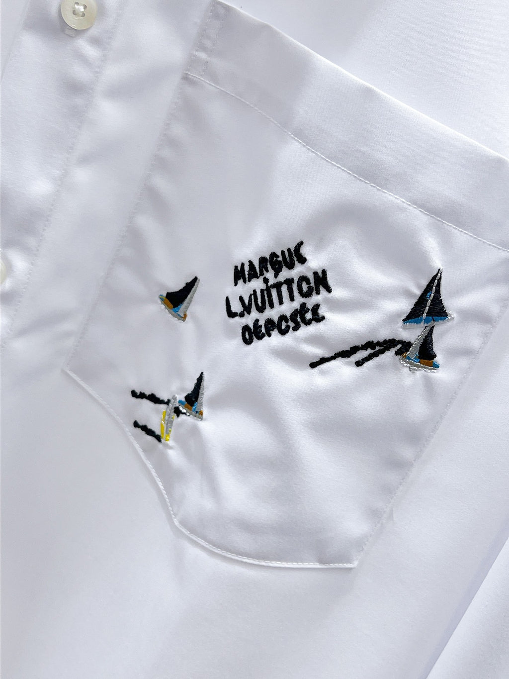 Louis Vuitton Airplane Embroidered Shirt - White & Black