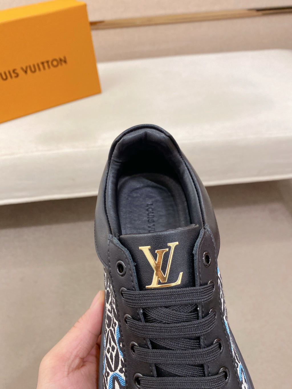LV Monogram Platform Sneakers - Black & Gold