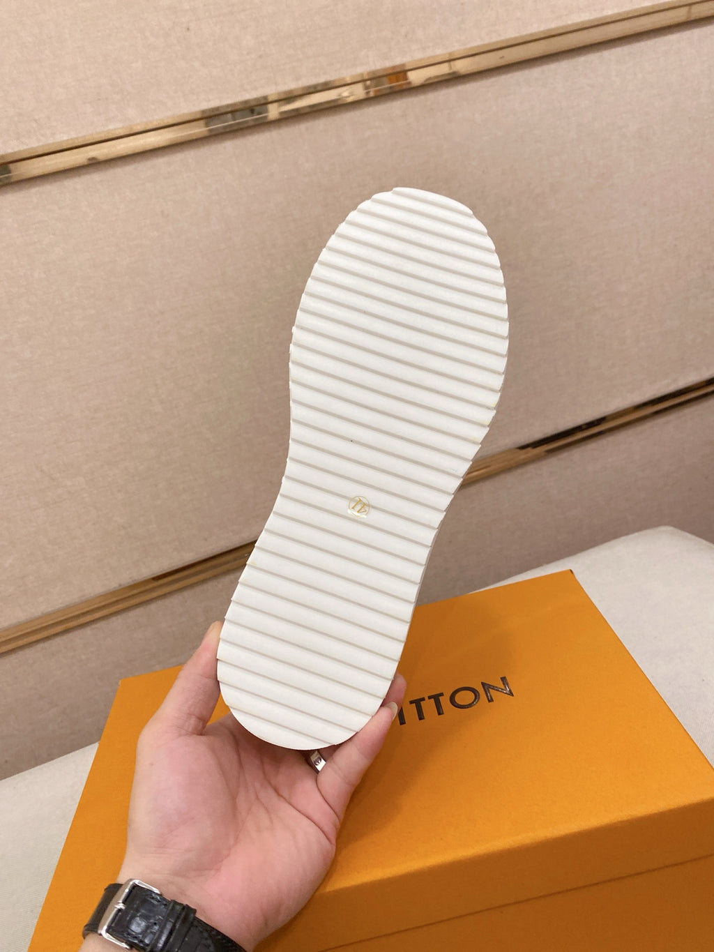 LV Monogram Platform Sneakers - White & Black
