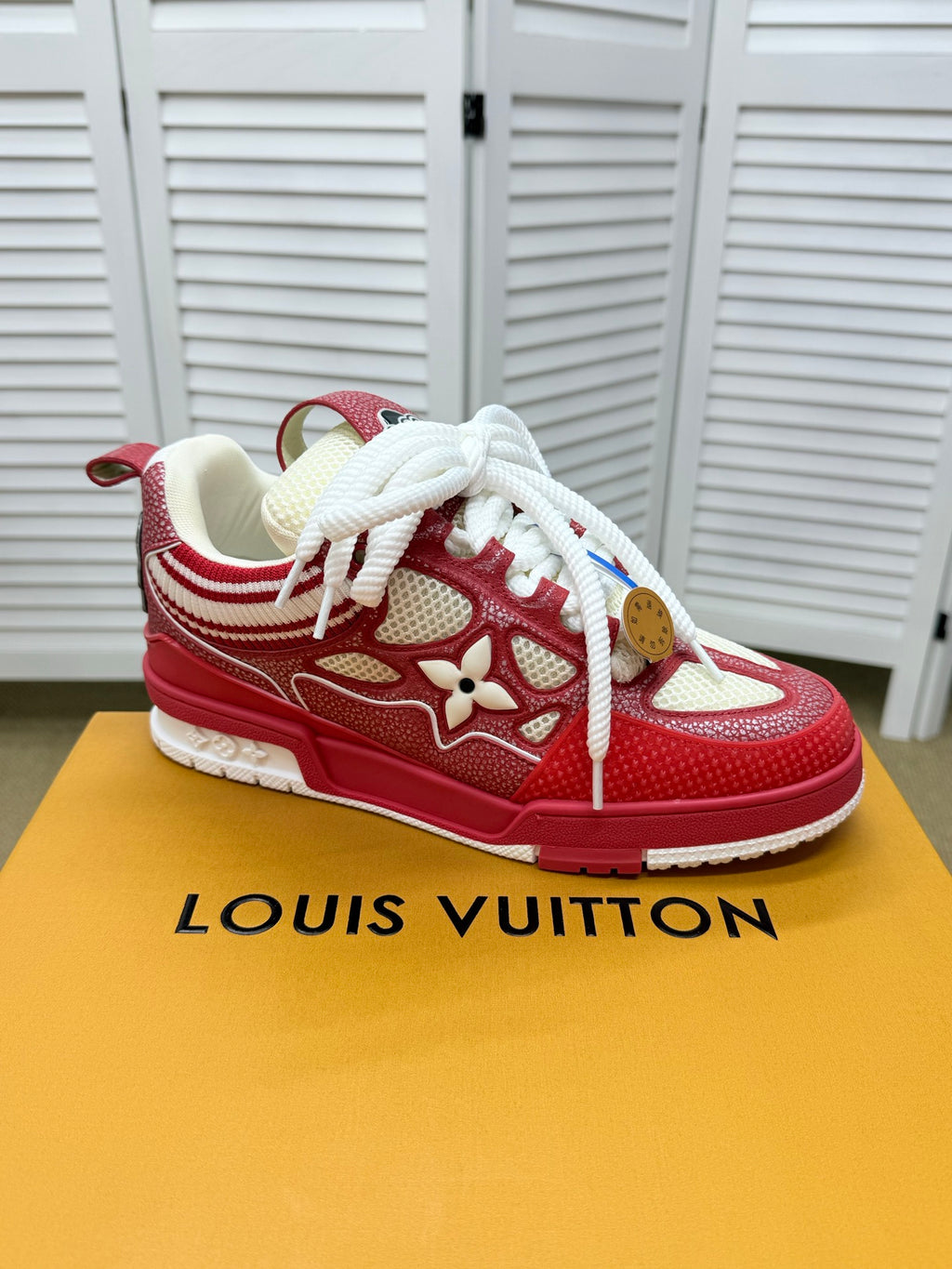 LV Trainer Sneakers - Red & White