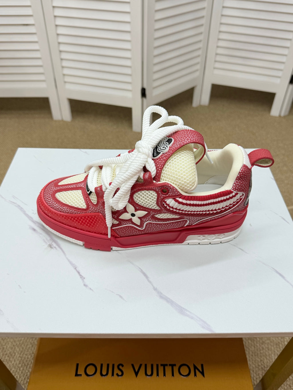 LV Trainer Sneakers - Red & White