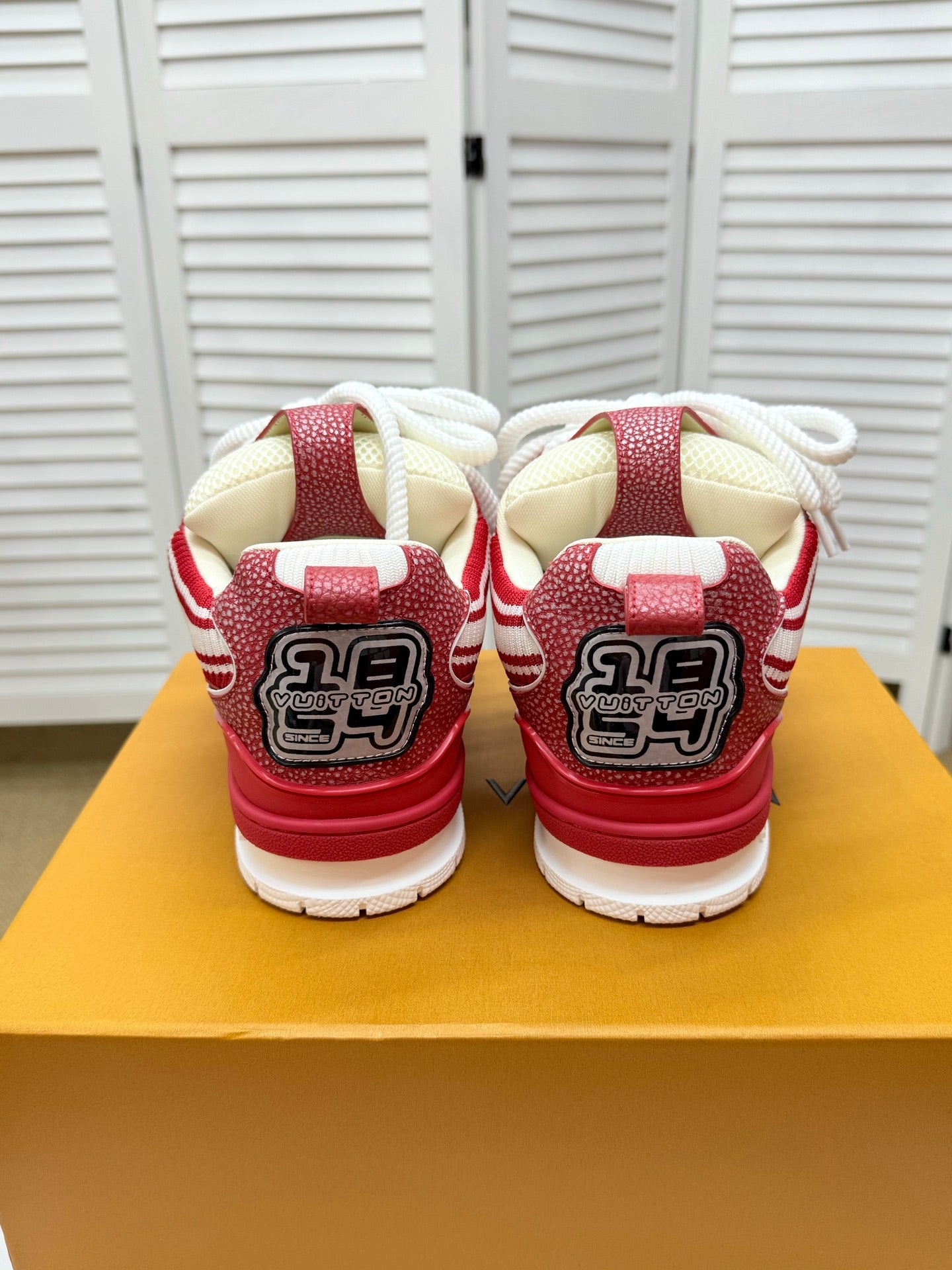 LV Trainer Sneakers - Red & White