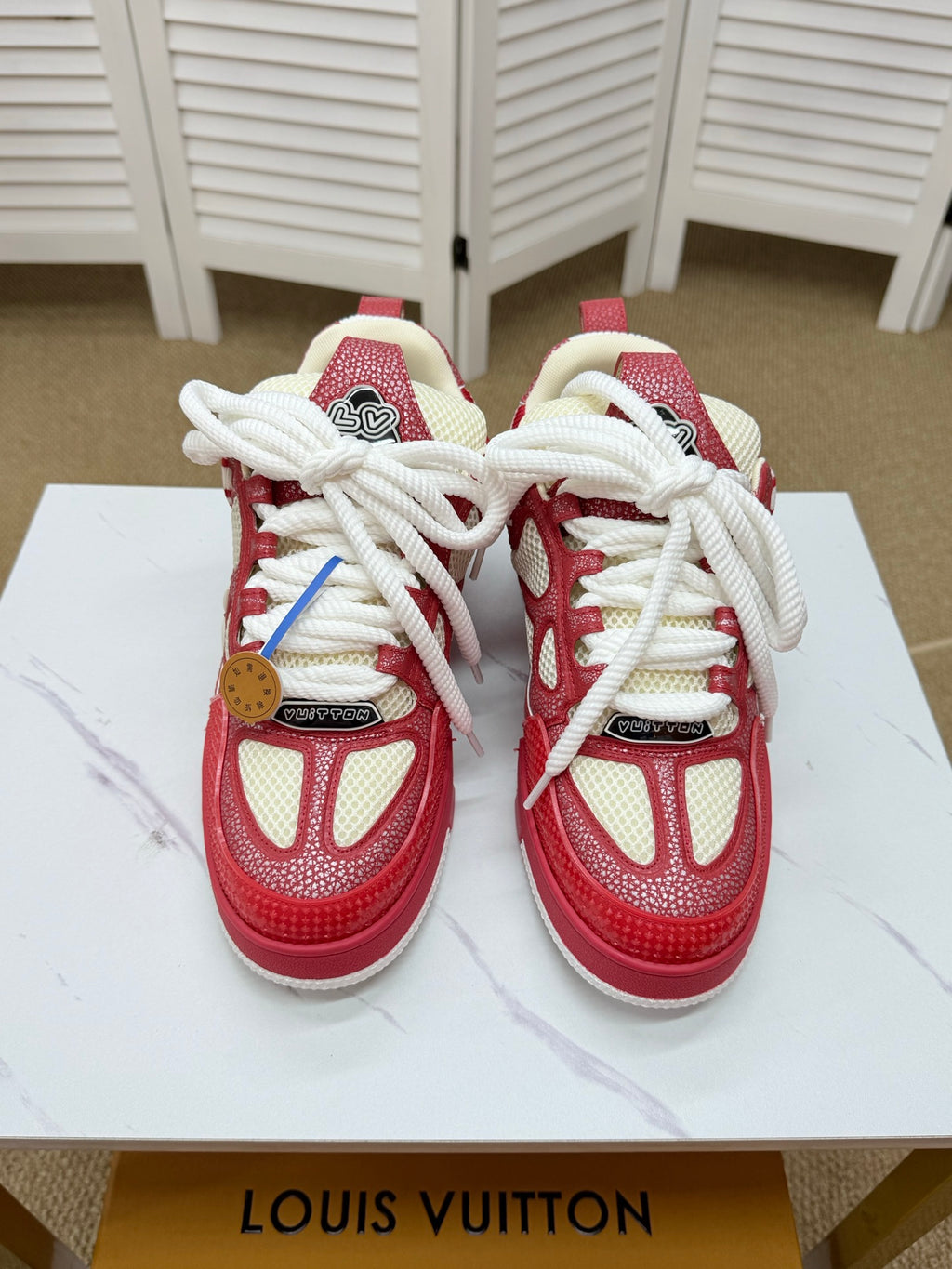 LV Trainer Sneakers - Red & White