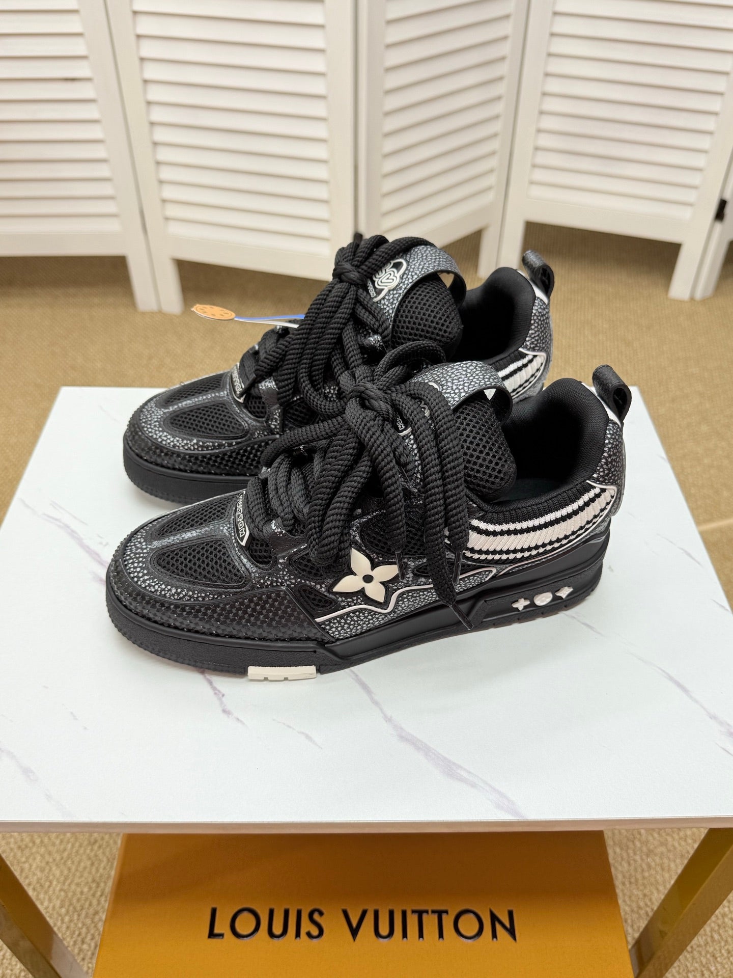 LV Trainer Sneakers - Black & White