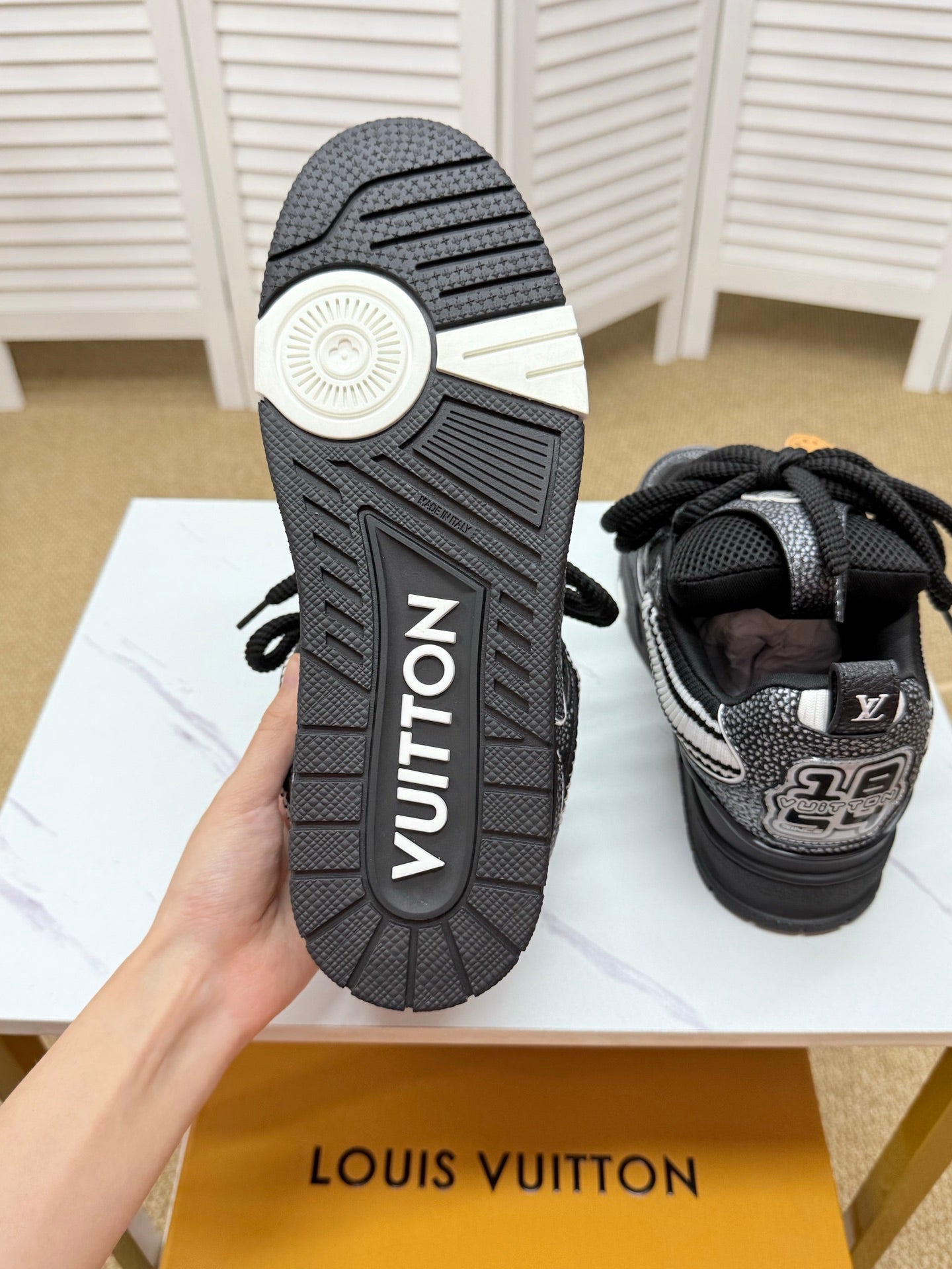 LV Trainer Sneakers - Black & White