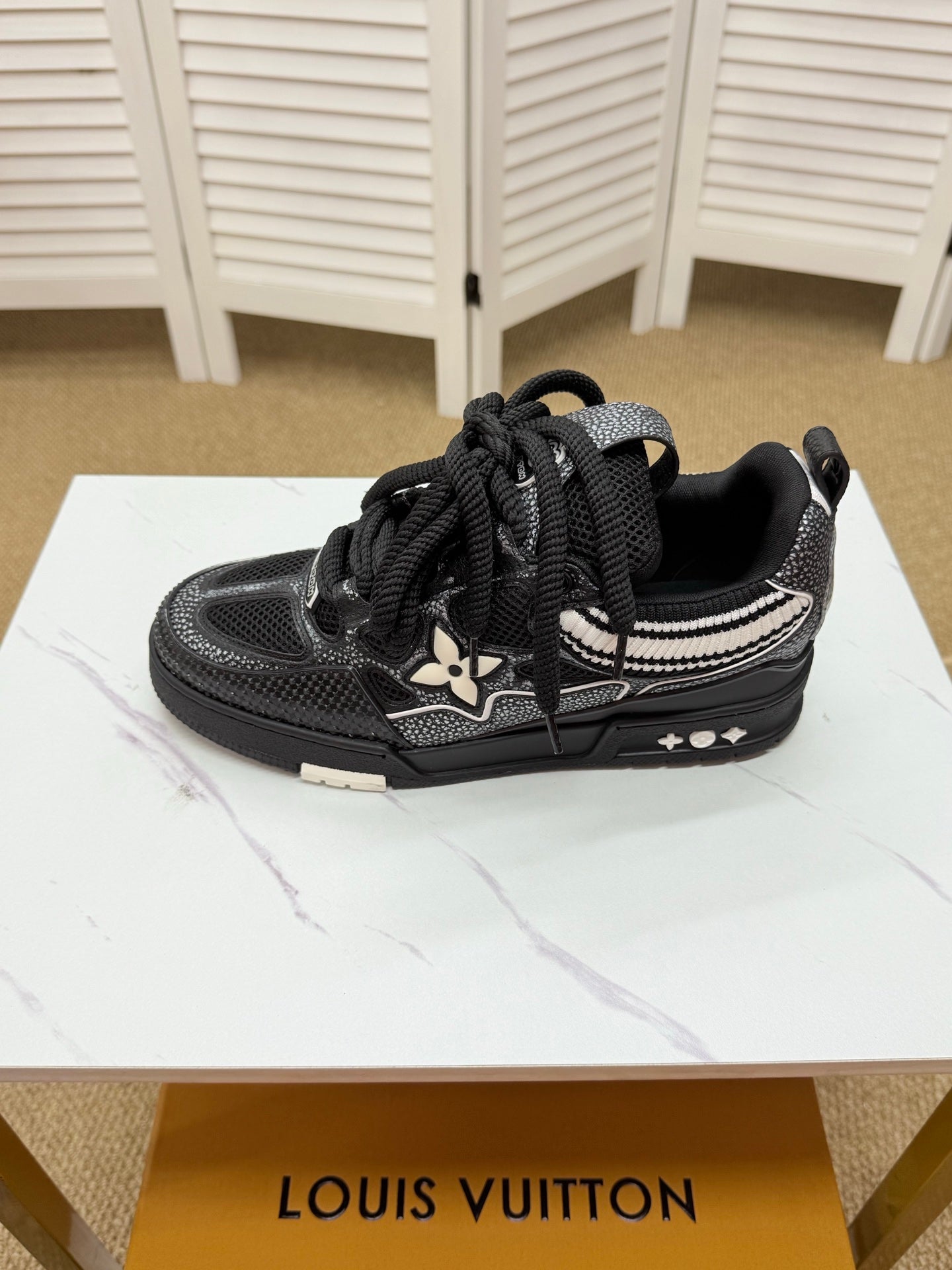 LV Trainer Sneakers - Black & White