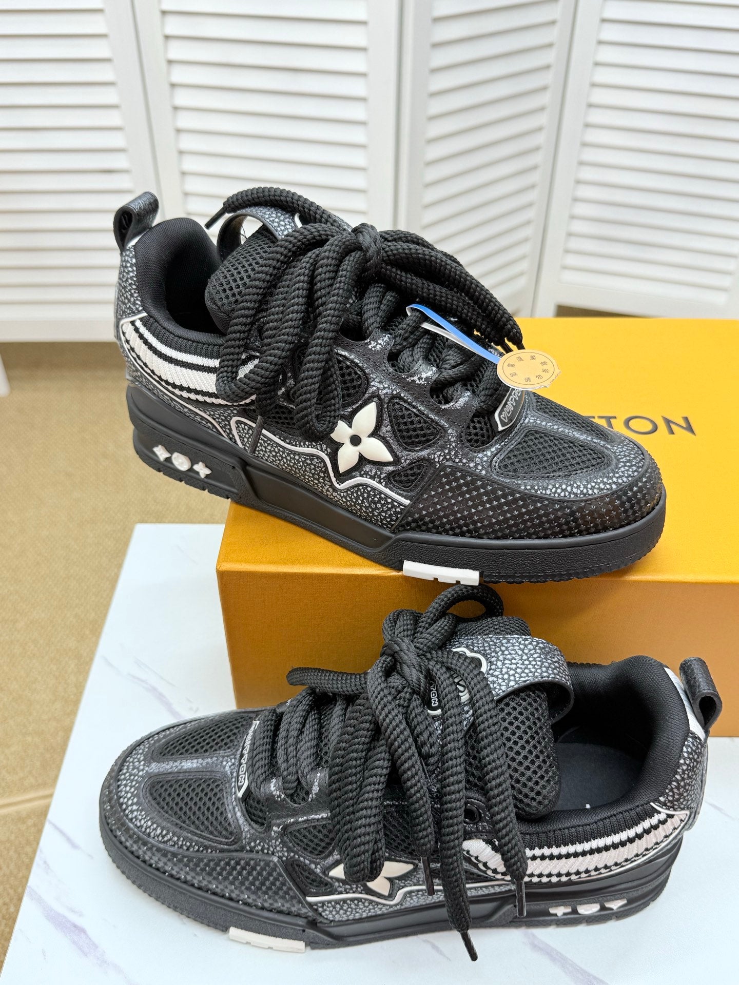 LV Trainer Sneakers - Black & White