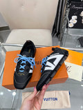 Louis Vuitton Run Away Sneakers - Black/White with Blue Laces