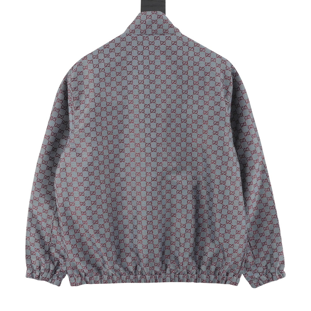 Gucci GG Houndstooth Monogram Zip Jacket