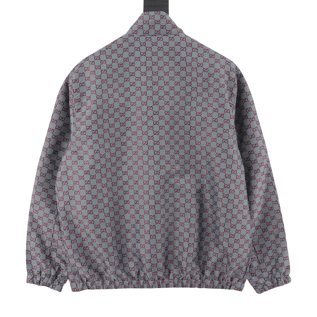 Gucci GG Houndstooth Monogram Zip Jacket