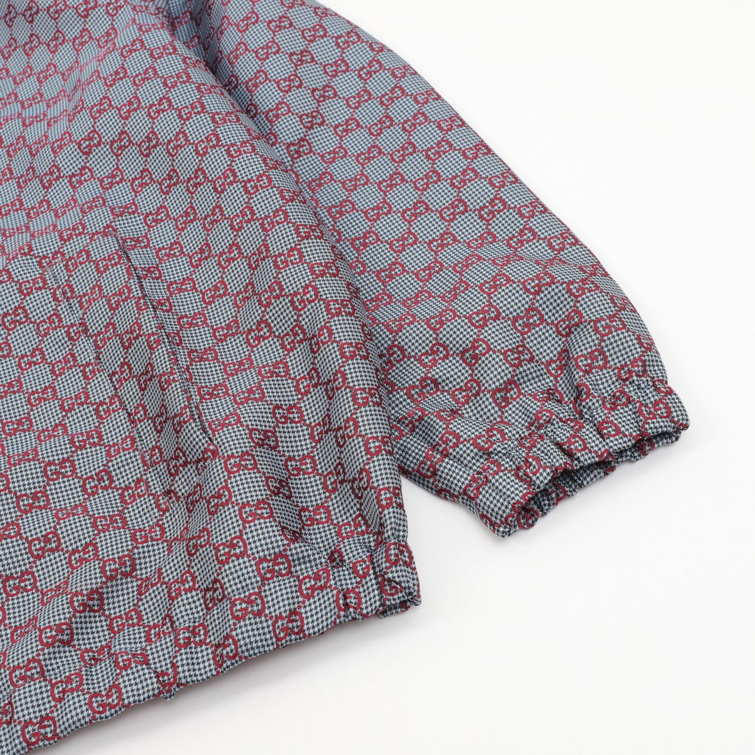 Gucci GG Houndstooth Monogram Zip Jacket