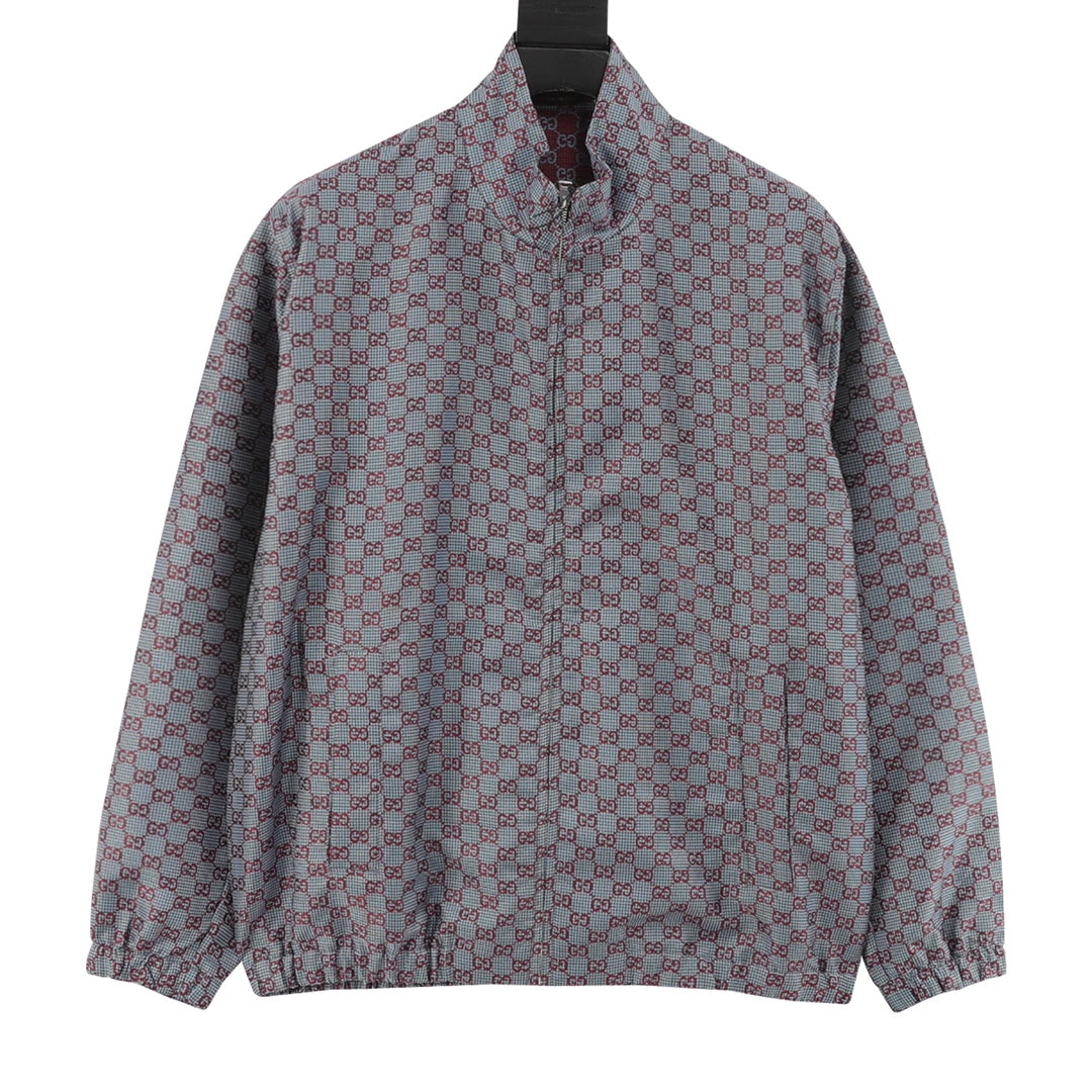 Gucci GG Houndstooth Monogram Zip Jacket