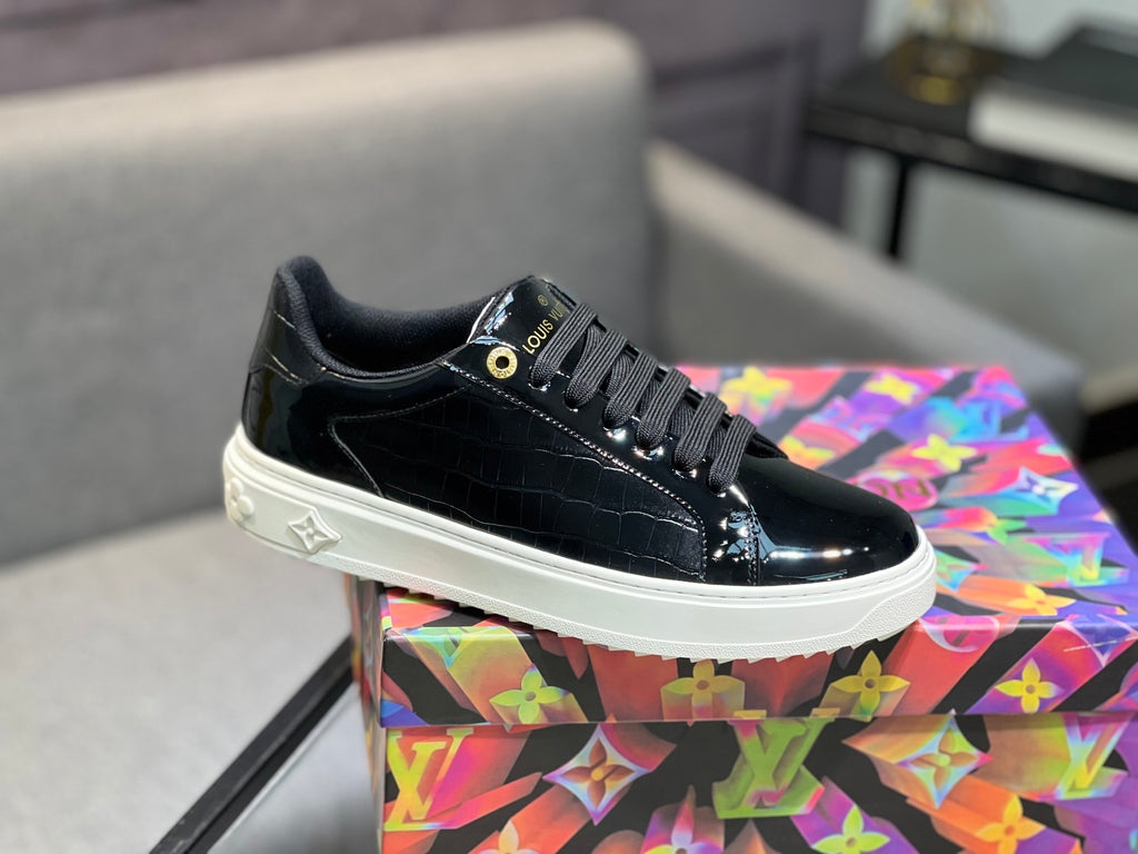 LV Court Sneakers - Black Patent Leather