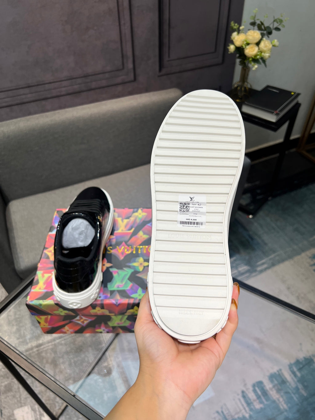 LV Court Sneakers - Black Patent Leather