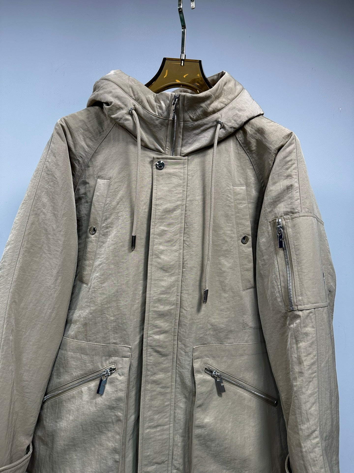 Burberry Beige Shearling Collar Puffer Jacket
