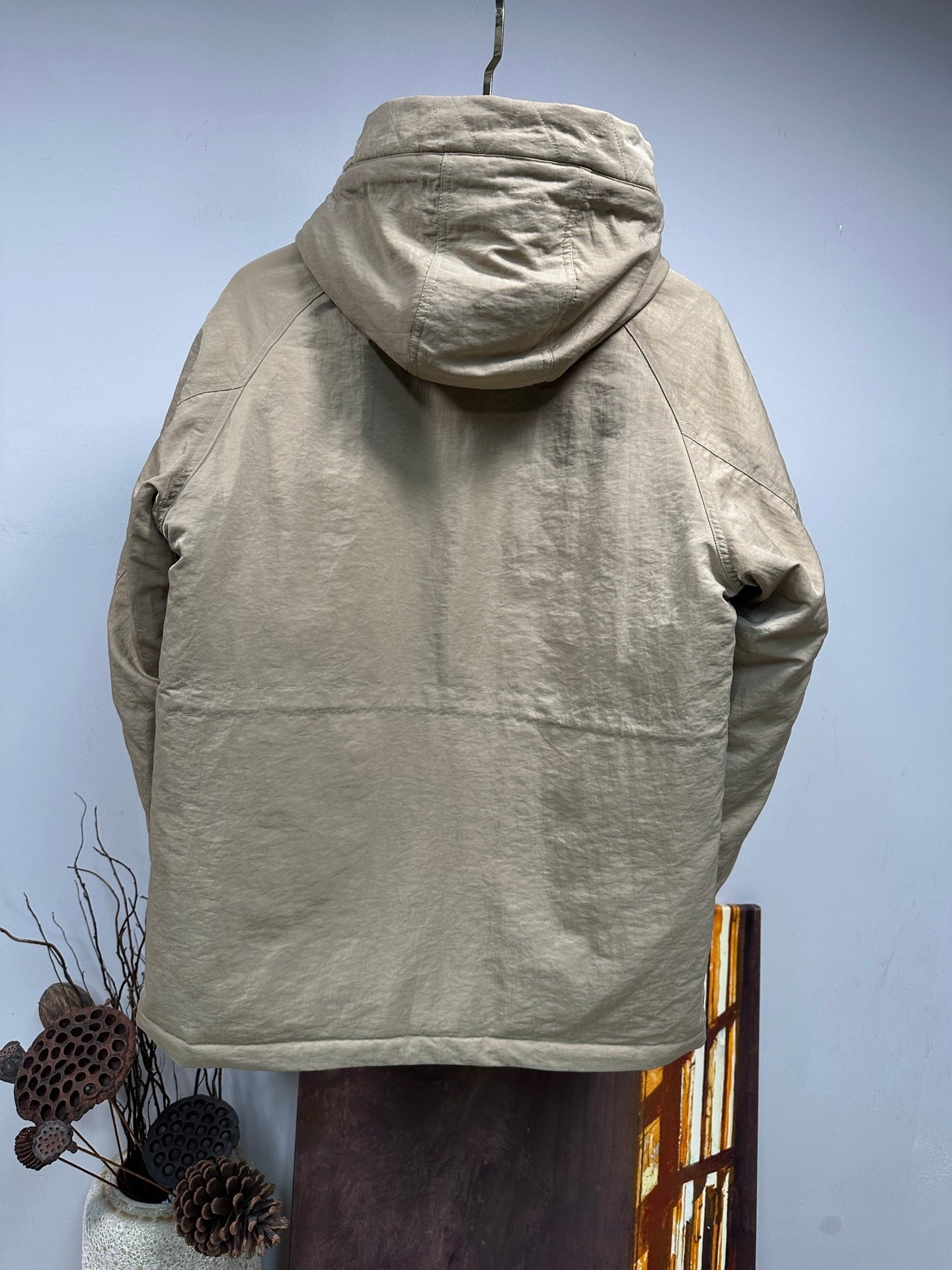 Burberry Beige Shearling Collar Puffer Jacket