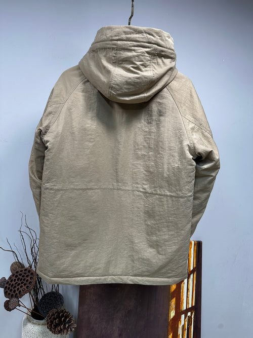 Burberry Beige Shearling Collar Puffer Jacket