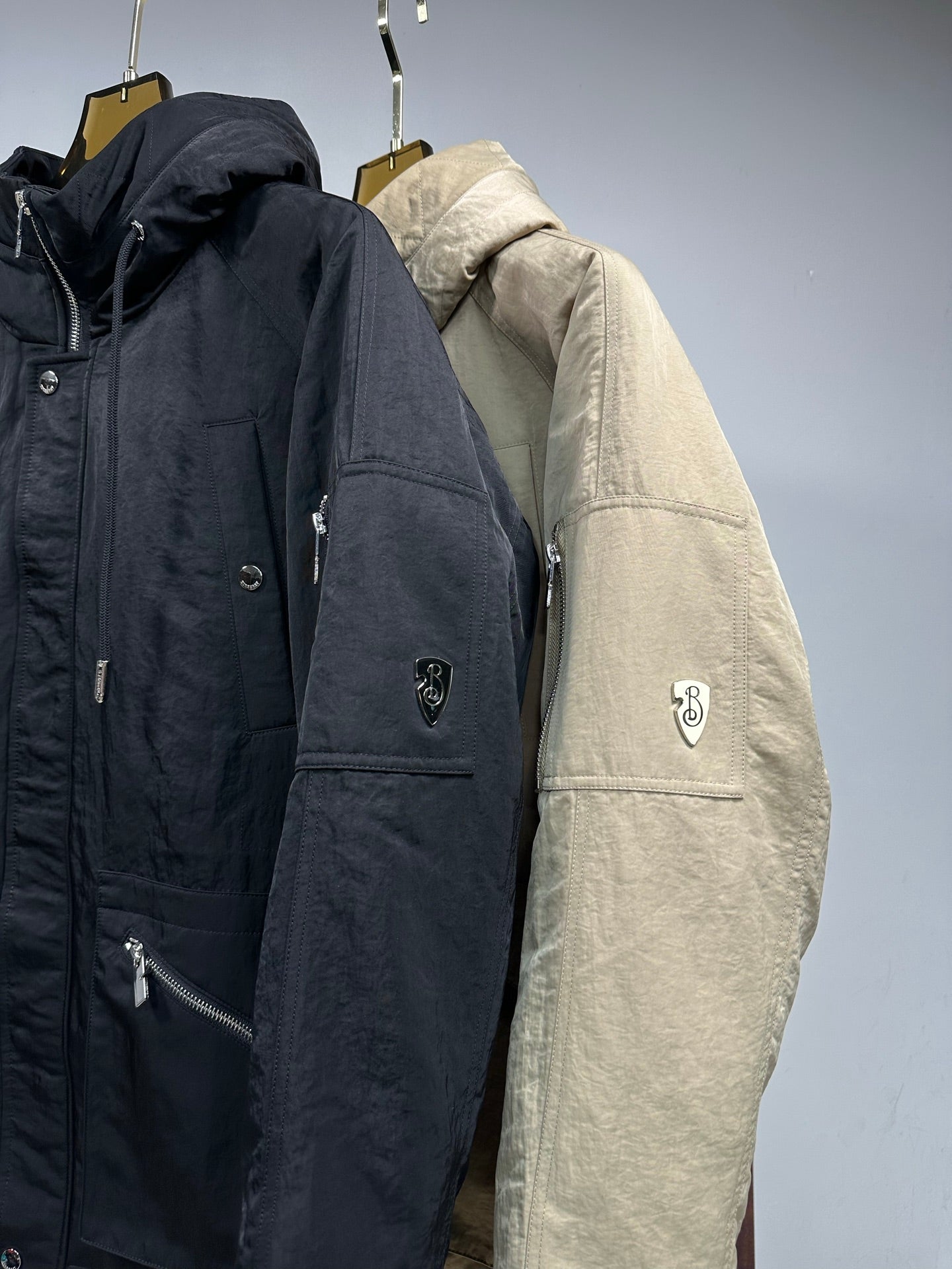 Burberry Beige Shearling Collar Puffer Jacket